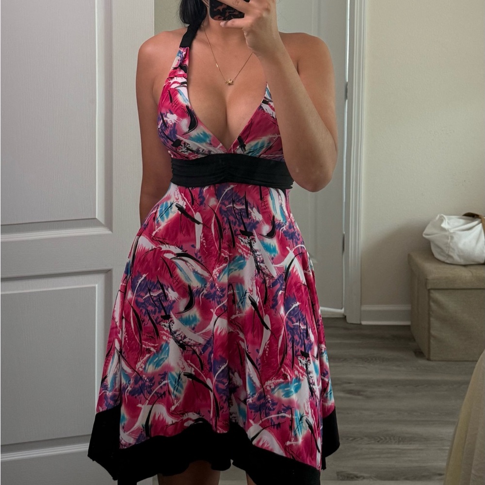 Vibrant Pink Halter Dress